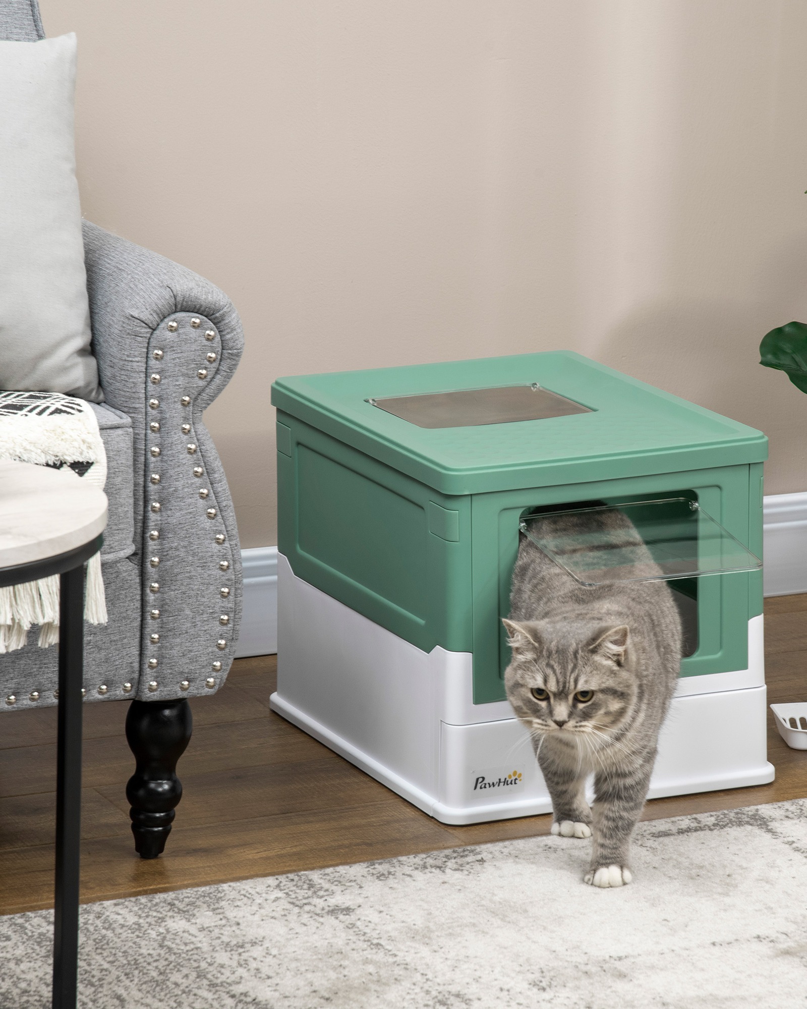Enclosed Cat Litter Box with Scoop- Easy - Clean Covered Cat Toilet