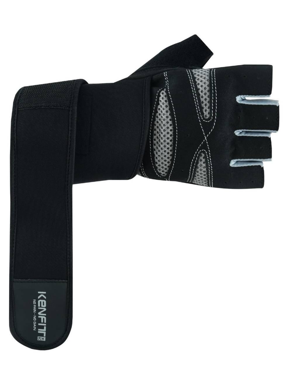 Gym Long strap Gloves Weight Lifting workout fitness bodybuilding, men women by Kenfit® UK 