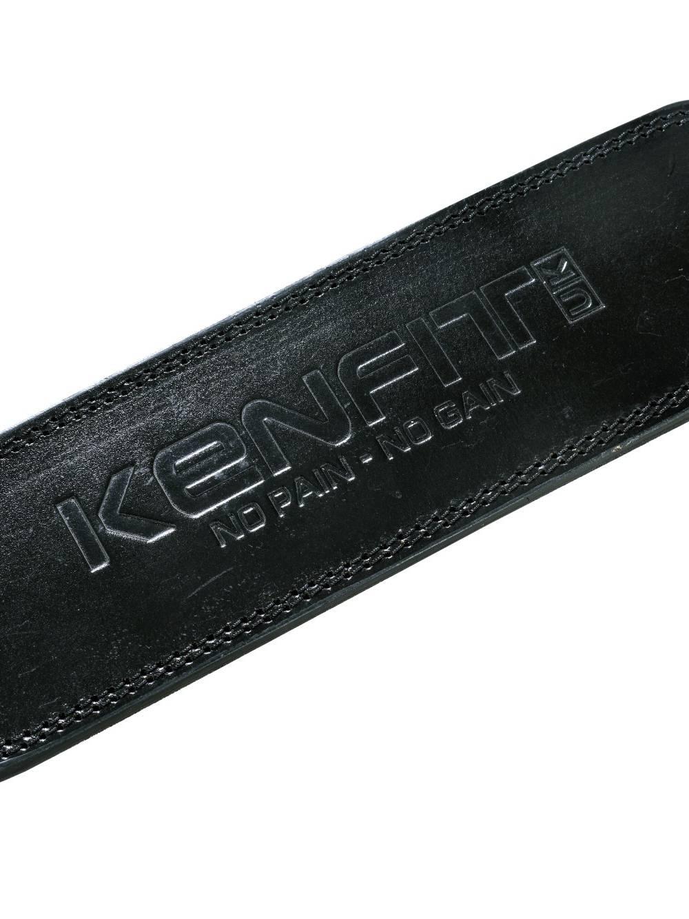 Weight Lifting Buffalo Leather 7mm Embossed Logo Gym Training Belt By KENFIT